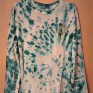 Hand Embroidered Long-Sleeve Tie Dye Shirt